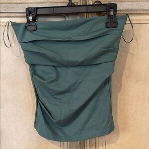 Zara Green Ruched Strapless Top